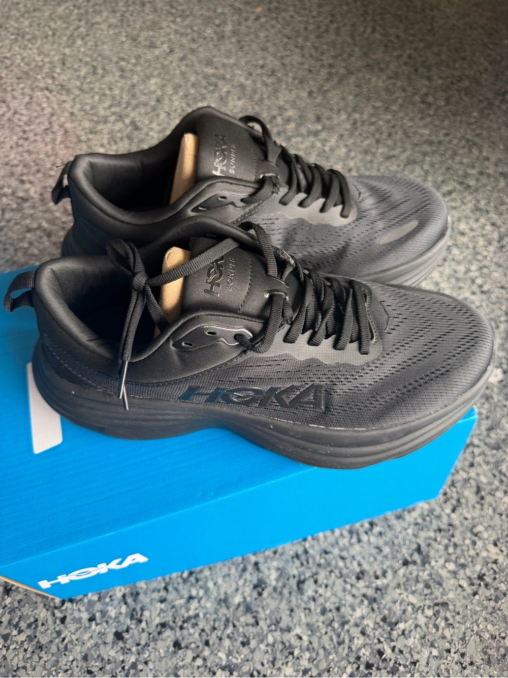 Hoka One One Men's All-Black Athletic Running Shoes